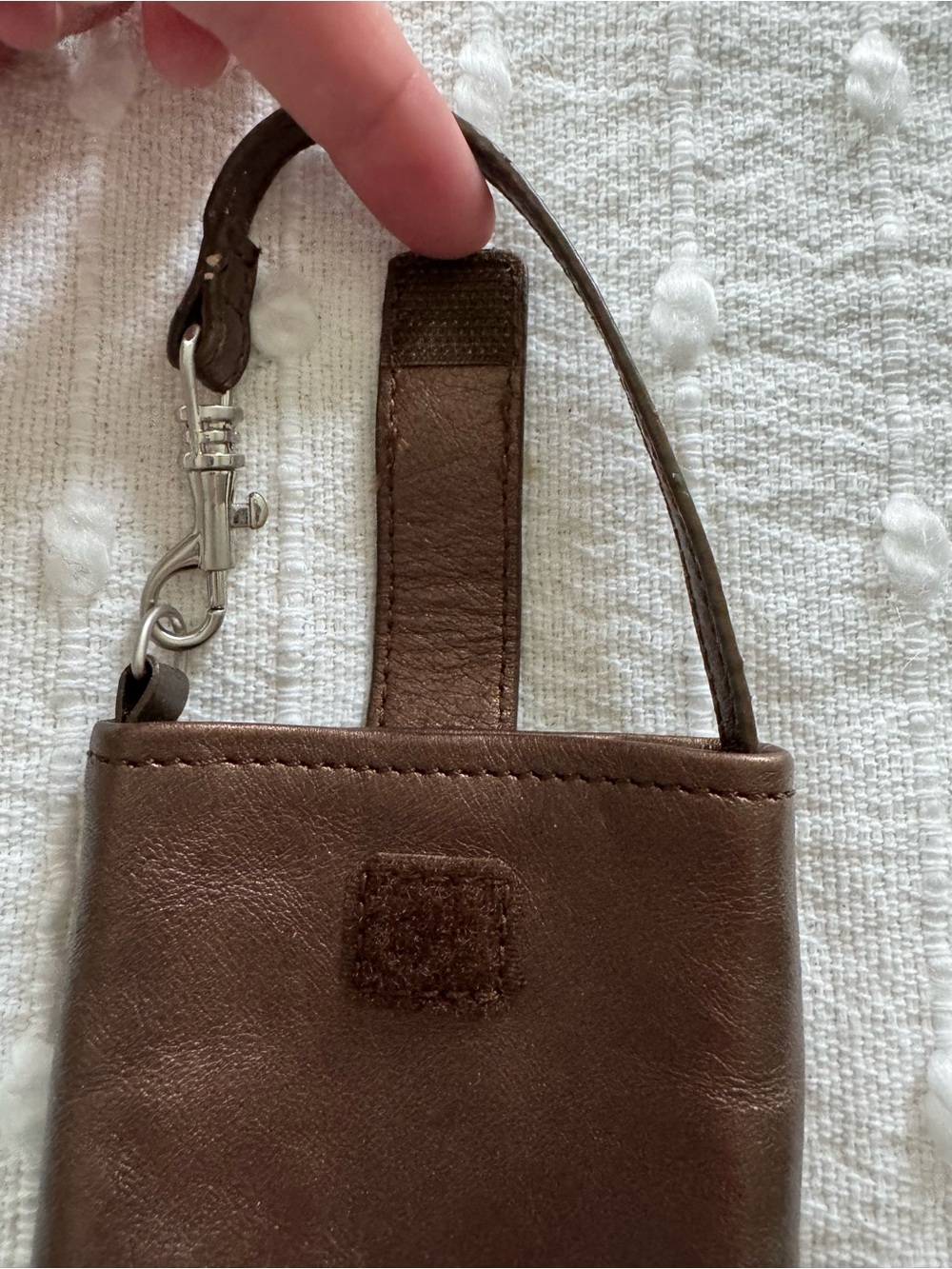 NWOT Hobo International Leather Accessory Holder Bag Case with Strap Gold Bronze - Picture 3 of 6